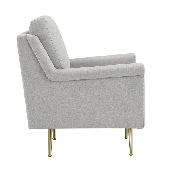 Nessa Gray Arm Chair with Gold Metal Led, image 3
